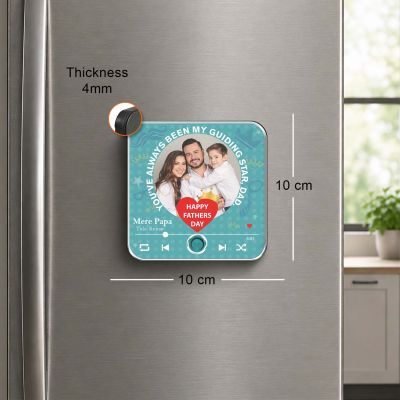 Personalized Musical Fridge Magnet Gift for Papa